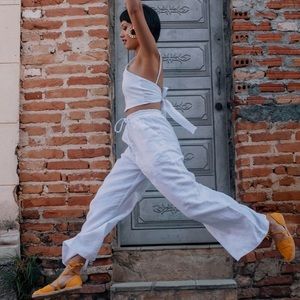 Myrah Penaloza linen crop top NWT